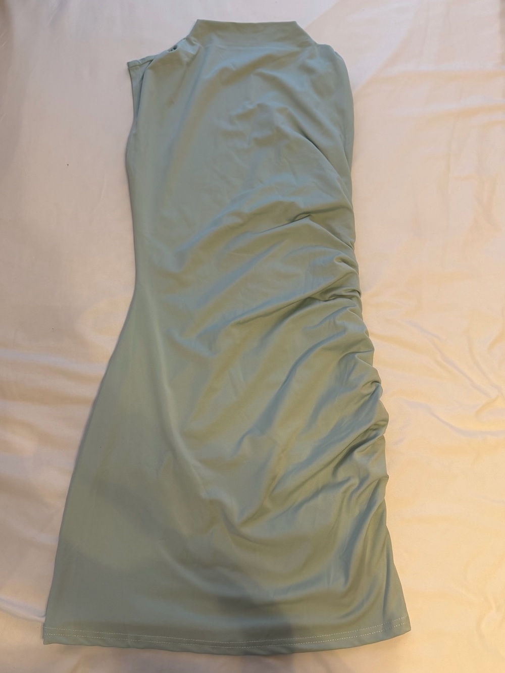 SHEIN Sleeveless Ruched Midi Dress in Sage